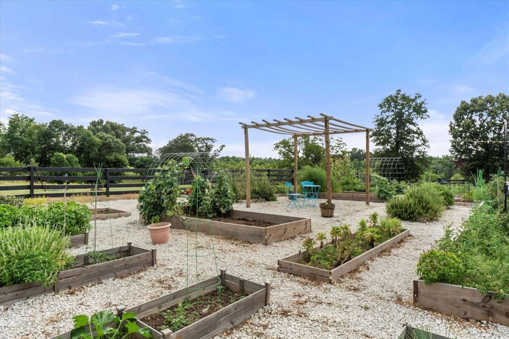 274 County Road Southwest Winnsboro, TX 75494 - Photo 8 of 26 a view of a garden with a bench in front of main door