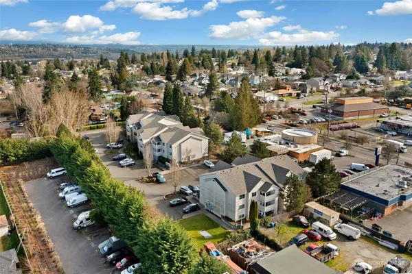 an aerial view of multiple house