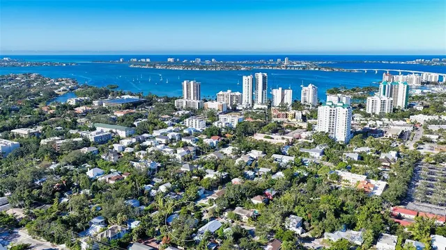 a view of a house with potted plants
