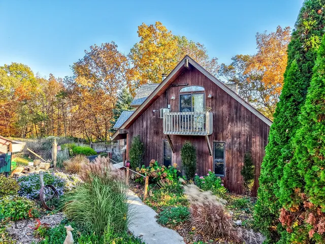 a view of outdoor space with garden and entertaining space