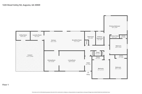 $274,900 | 1225 Wood Valley Road, Augusta, GA 30909