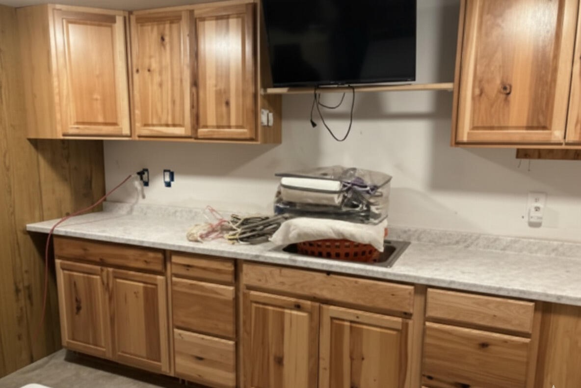 368 Riddle Road Cedar Creek, TX 78612 - Photo 21 of 30 a kitchen with a sink and cabinets