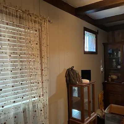 a view of a door and chair