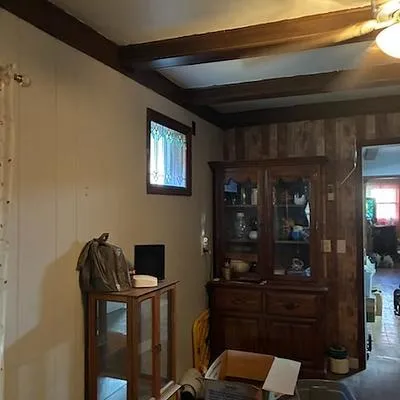 a living room with furniture