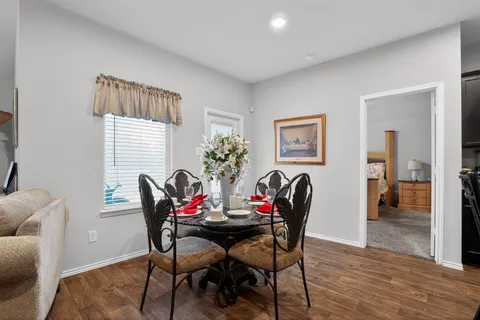 a bedroom with a bed and closet
