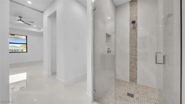 a bathroom with a shower