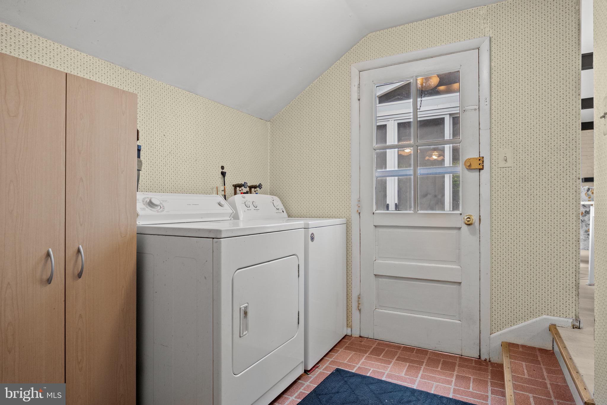 195 Pearl Croft Road Cherry Hill, NJ 08034 - Photo 30 of 38 a utility room with cabinets washer and dryer