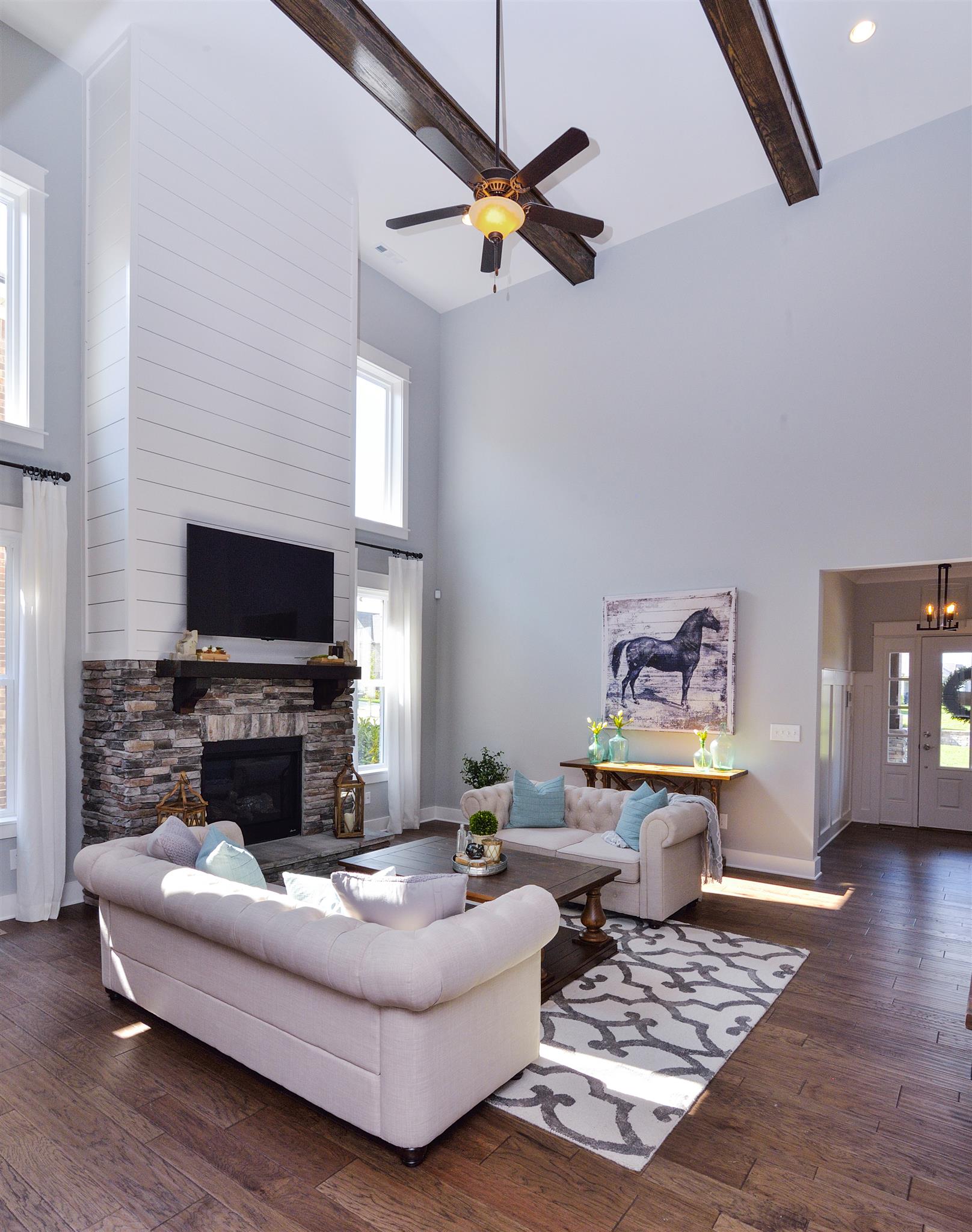 87 Truman Road East Franklin, TN 37064 - Photo 6 of 23 2-story great room with beam accent