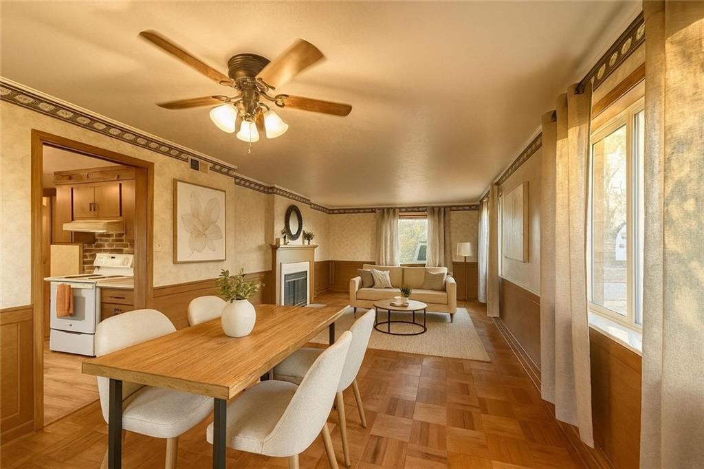119 Pine Run Church Road Apollo, PA 15613 - Photo 6 of 20 a dining room with furniture a chandelier and a large window