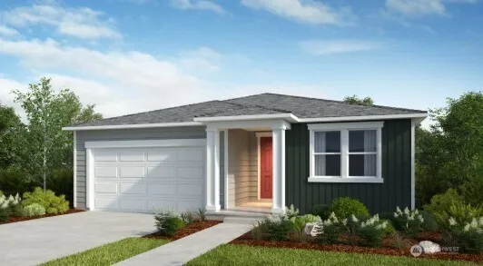 front view of a house with a yard