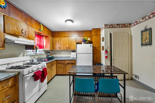 a view of a room with wooden equipment
