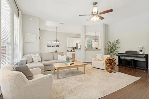 a living room with furniture
