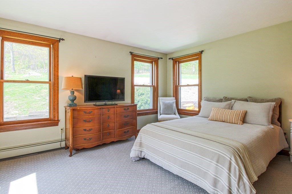 235 Mirick Road Princeton, MA 01541 - Photo 18 of 42 a bedroom with a bed and flat screen tv