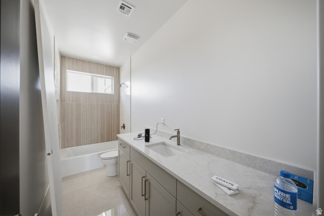 3011 East Rimrunner Drive, Unit 302 St. George, UT 84790 - Photo 33 of 45 Bathroom with vanity, shower / tub combination, and light tile patterned flooring