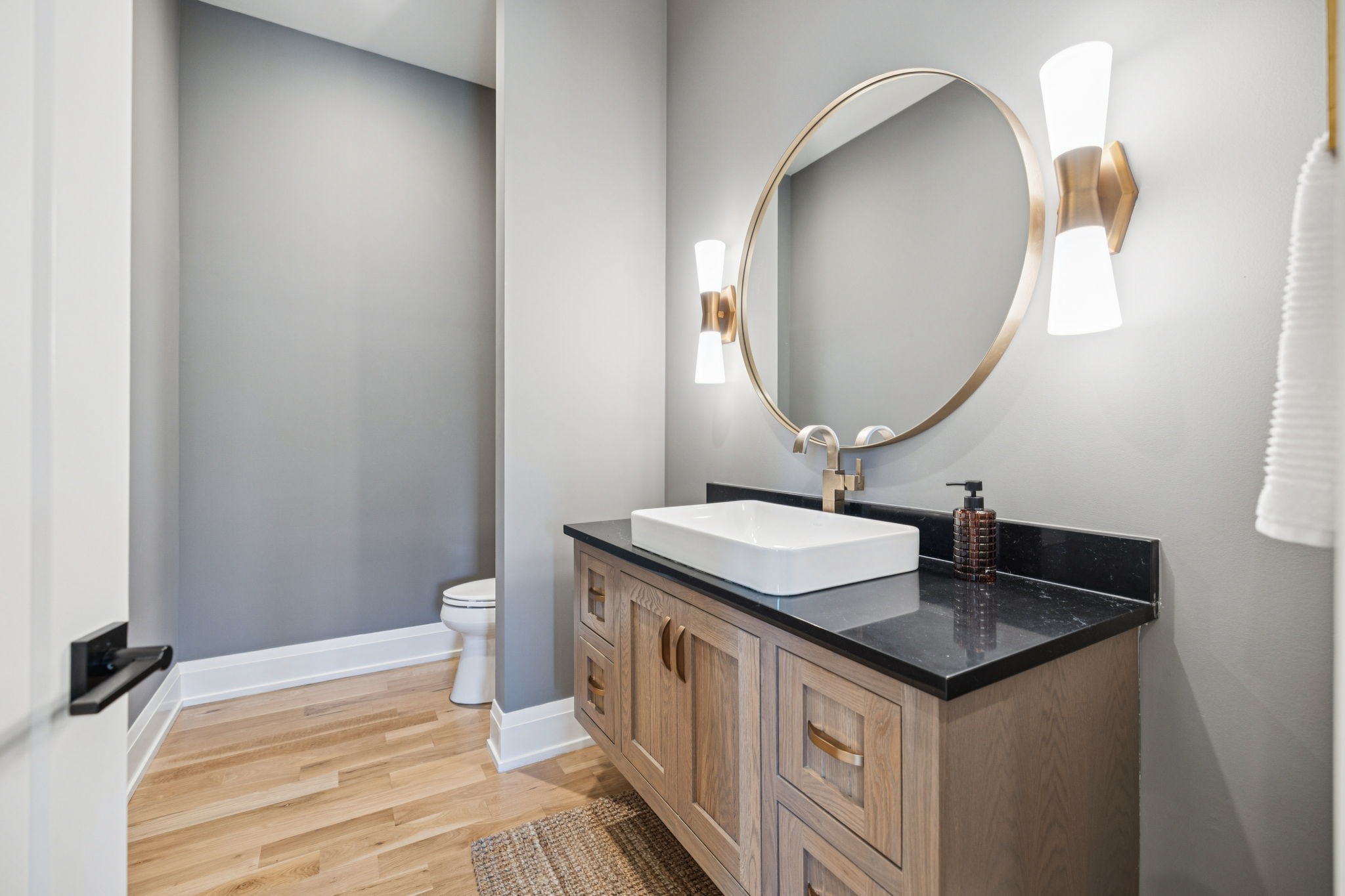 1323 Harding Place Nashville, TN 37215 - Photo 46 of 95 a en suite bathroom with a granite countertop sink and a mirror