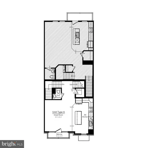 a picture of a bench in front of a door