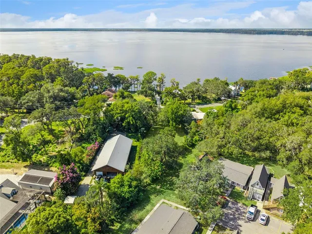 a view of a garden with an outdoor space