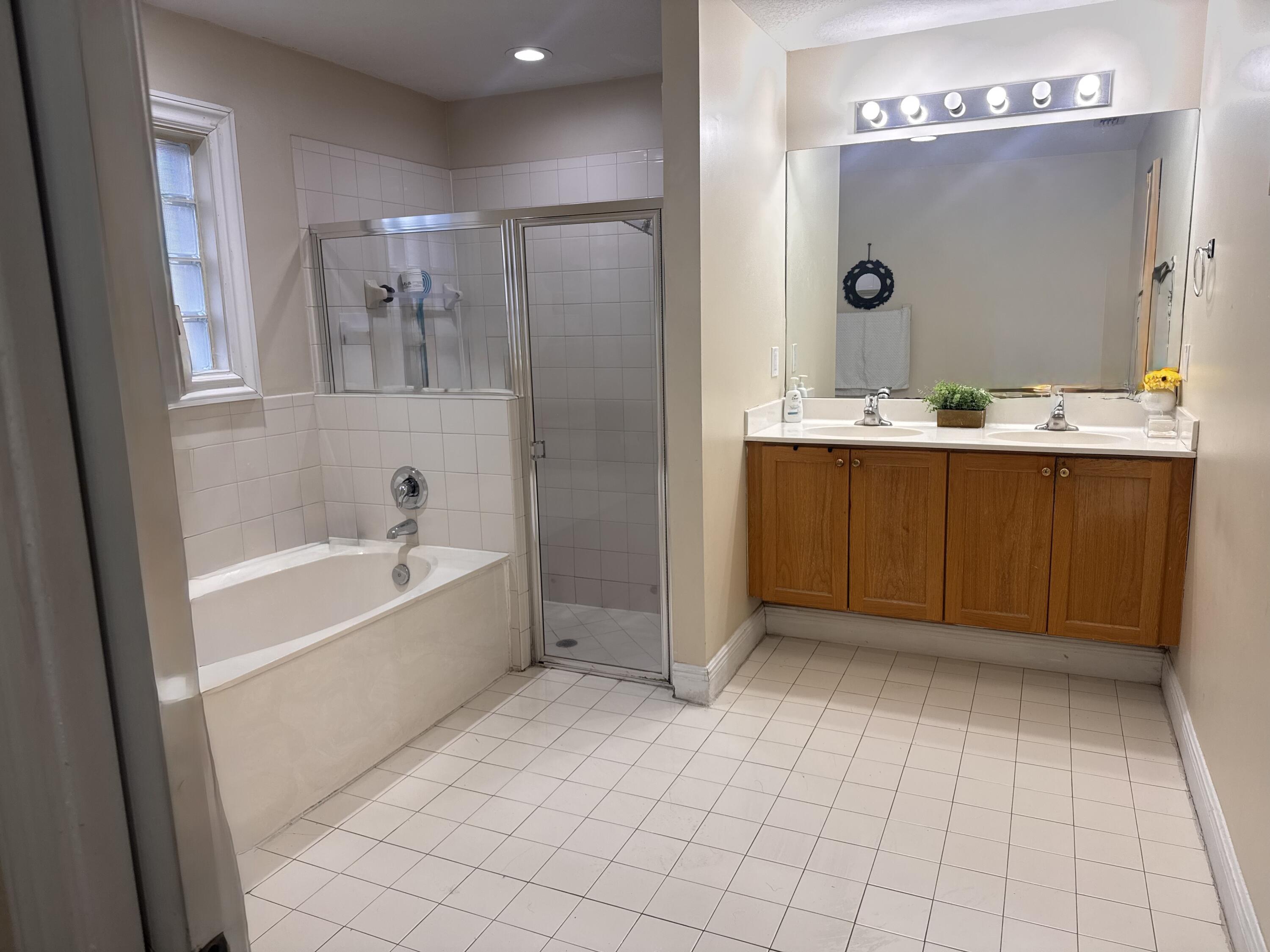 5621 Azalea Circle West Palm Beach, FL 33415 - Photo 6 of 20 a bathroom with a tub a sink and mirror