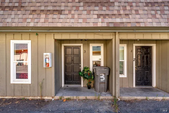 a view of a house with a patio