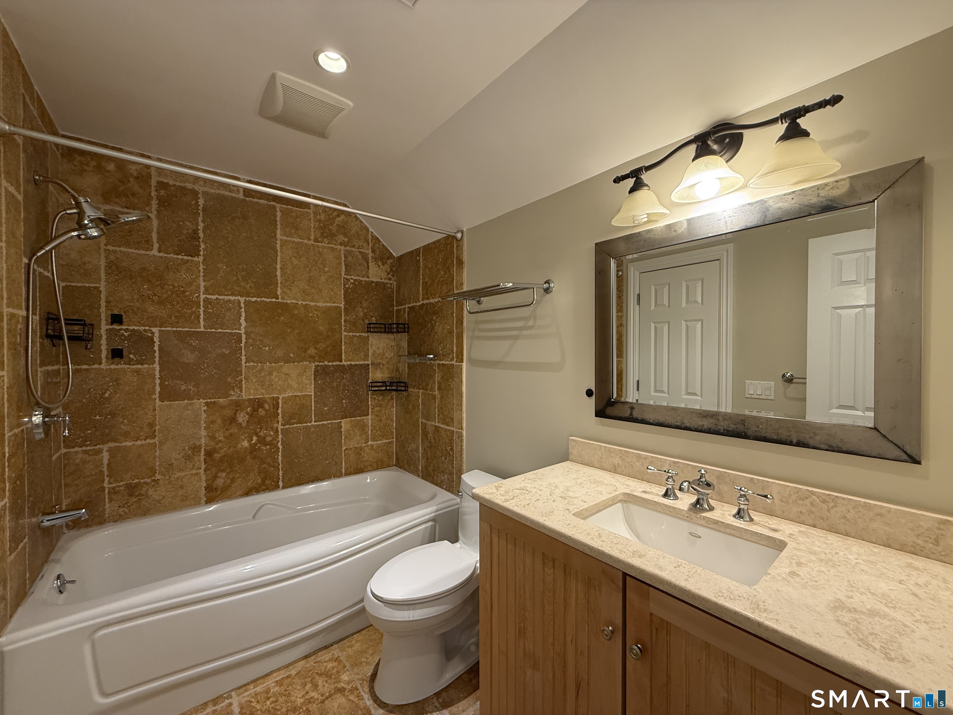 84 Smith Road Lebanon, CT 06249 - Photo 20 of 34 Custom tiling in main floor full bath!