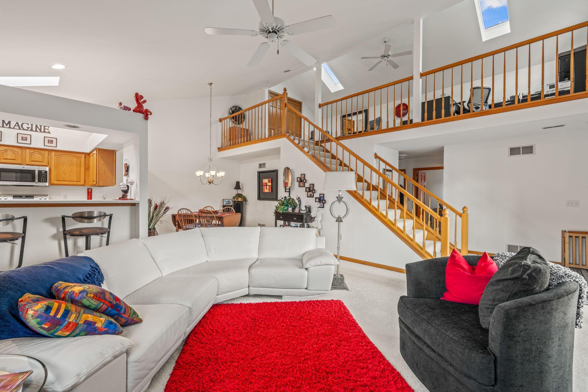 2215 Circle Ridge, Unit D Delafield, WI 53018 - Photo 6 of 26 Living Room looking to kitchen & loft