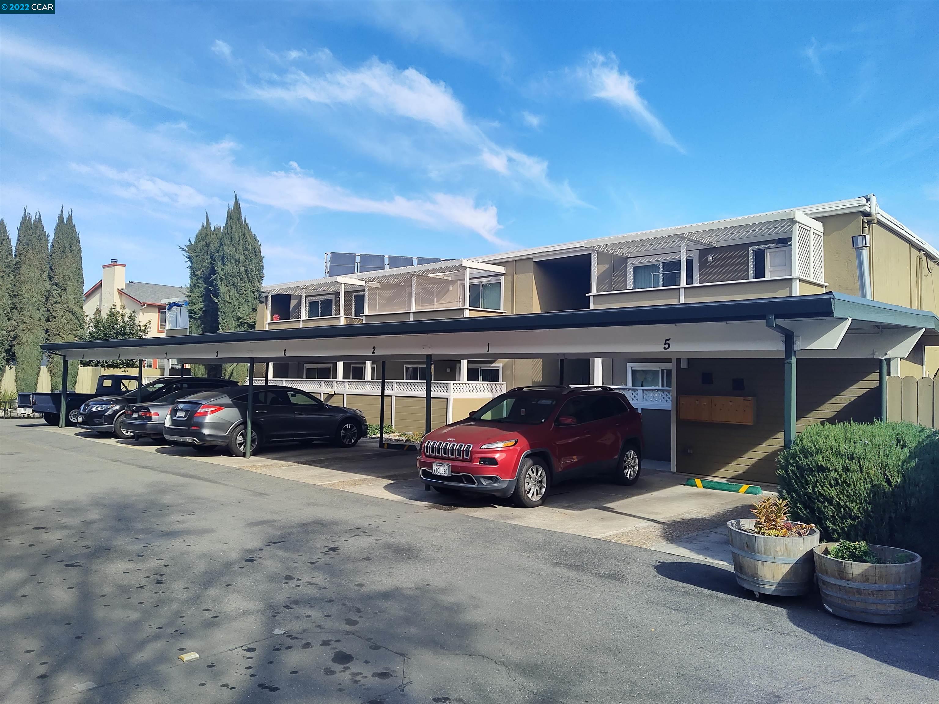 a car parked in front of a building