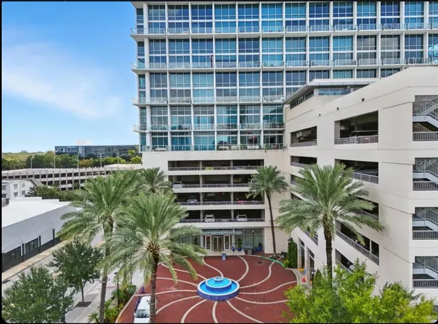 a view of a building with door and glass windows