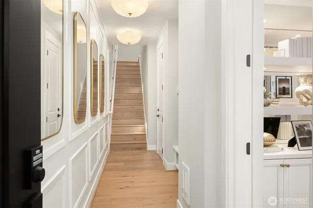 a view of a bathroom from the hallway