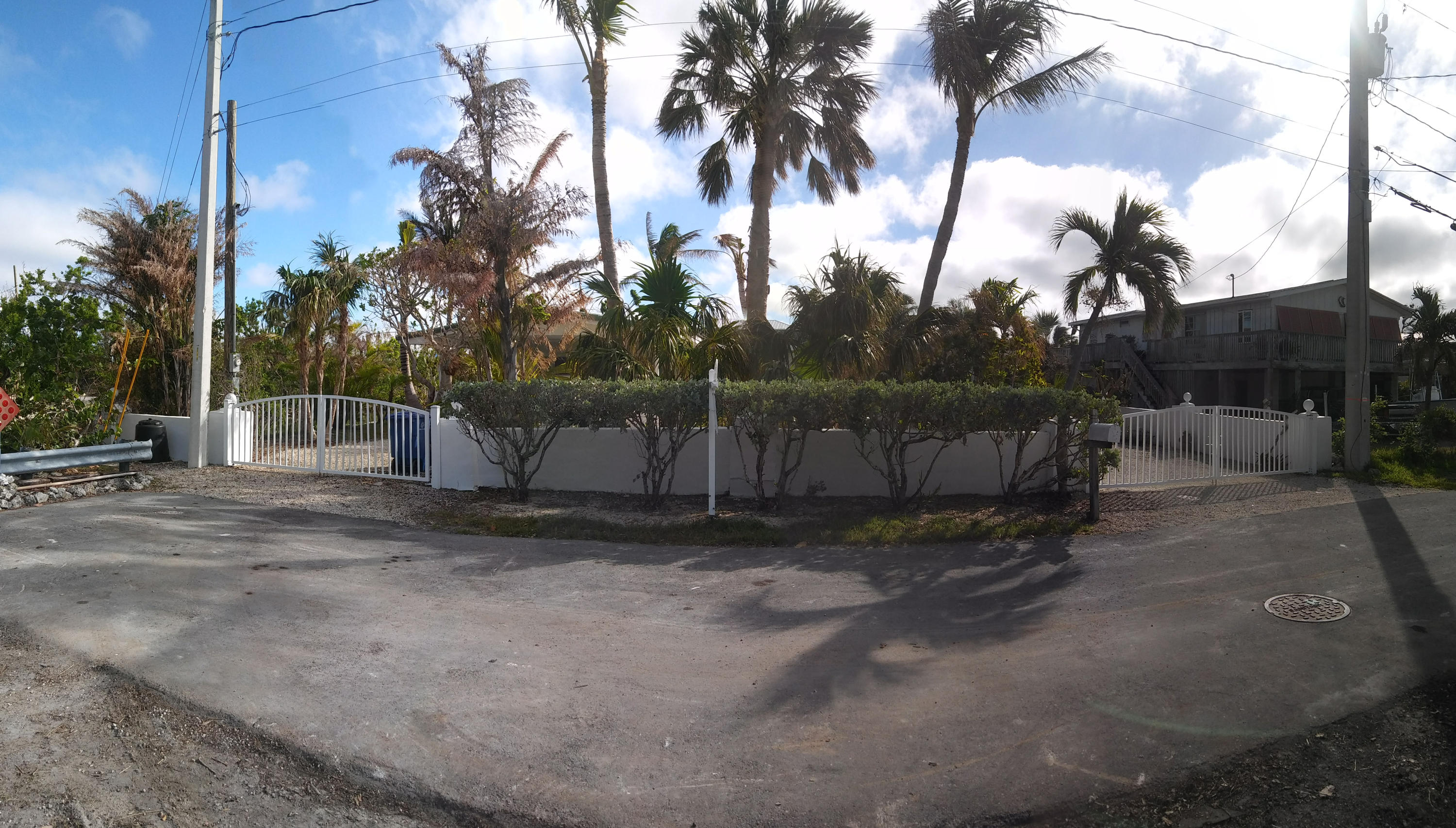 Front has 2 double entrance gates