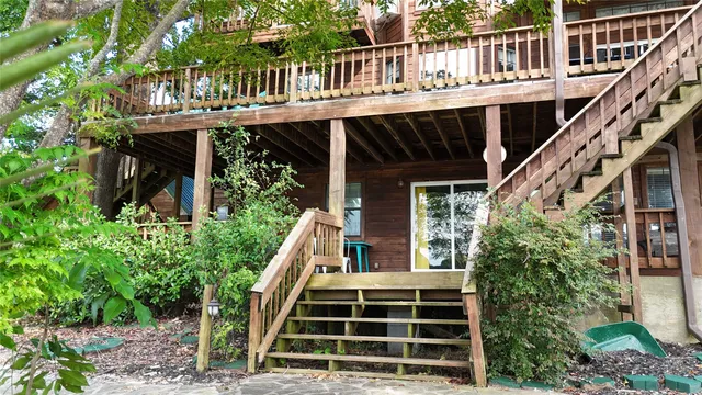 a view of a house with a deck