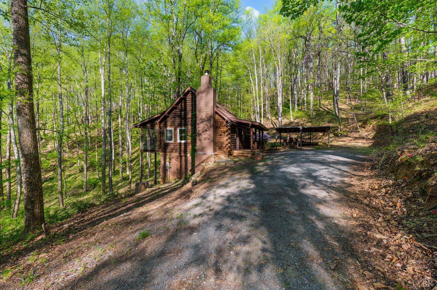 3882 Rocky Mountain Road Forest, VA 24551 - Photo 54 of 69 a view of a pathway of a house with large trees and a small yard