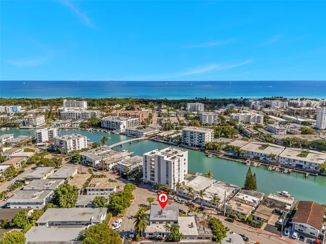 a view of a city and ocean view