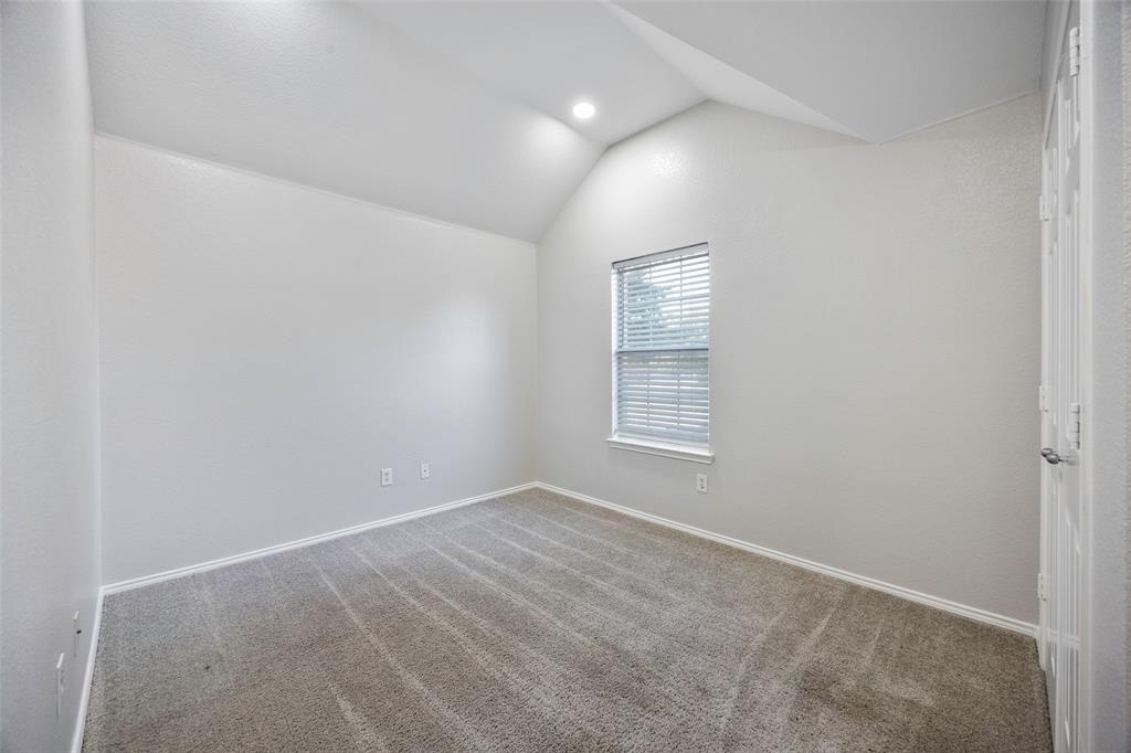 3603 Cottonwood Road Melissa, TX 75454 - Photo 17 of 22 Spare room with lofted ceiling, carpet flooring, and recessed lighting