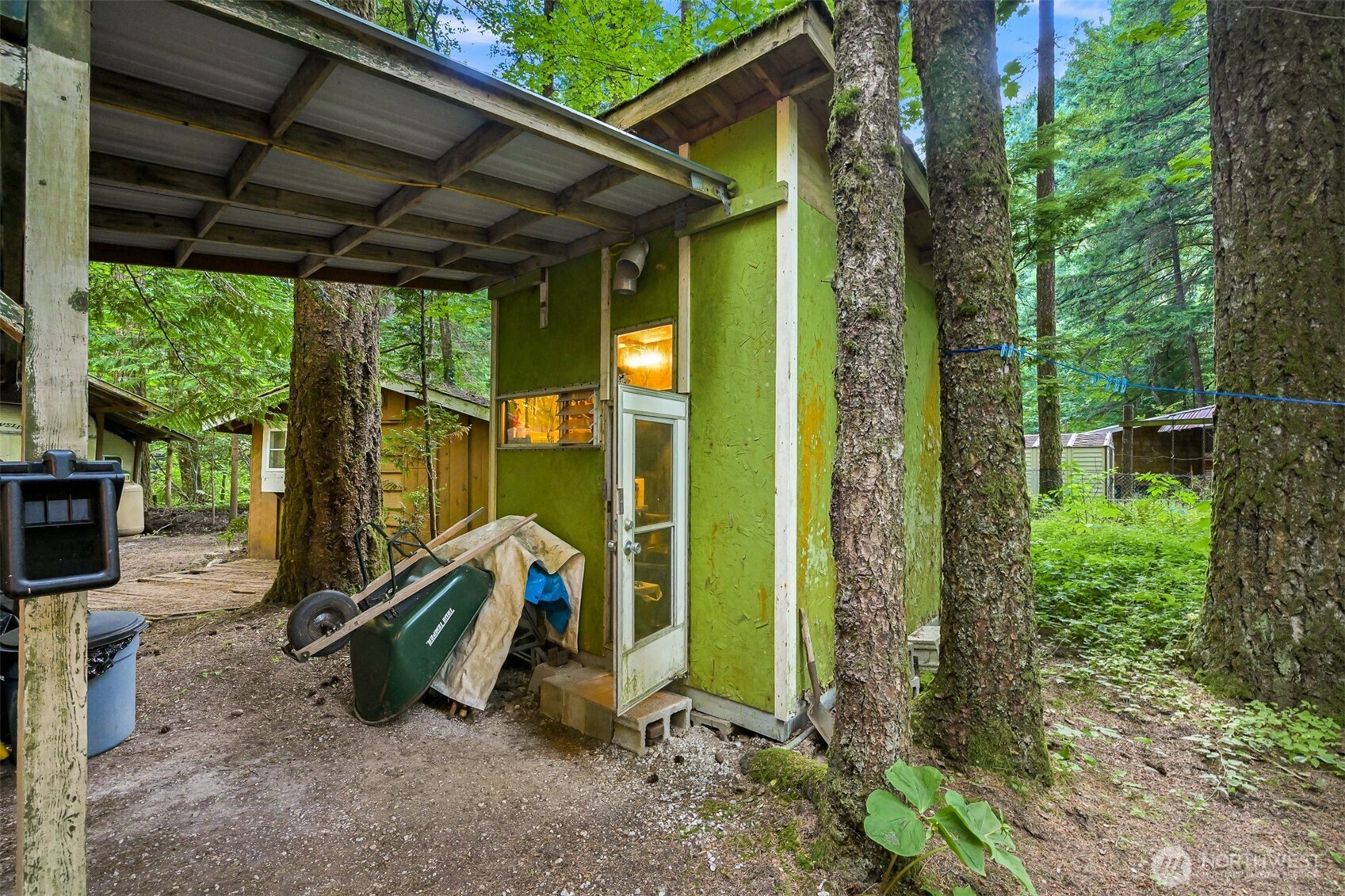1107 Birch Lane Maple Falls, WA 98266 - Photo 21 of 40 a view of a backyard with a small cabin