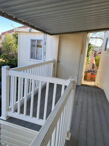 a view of wooden deck