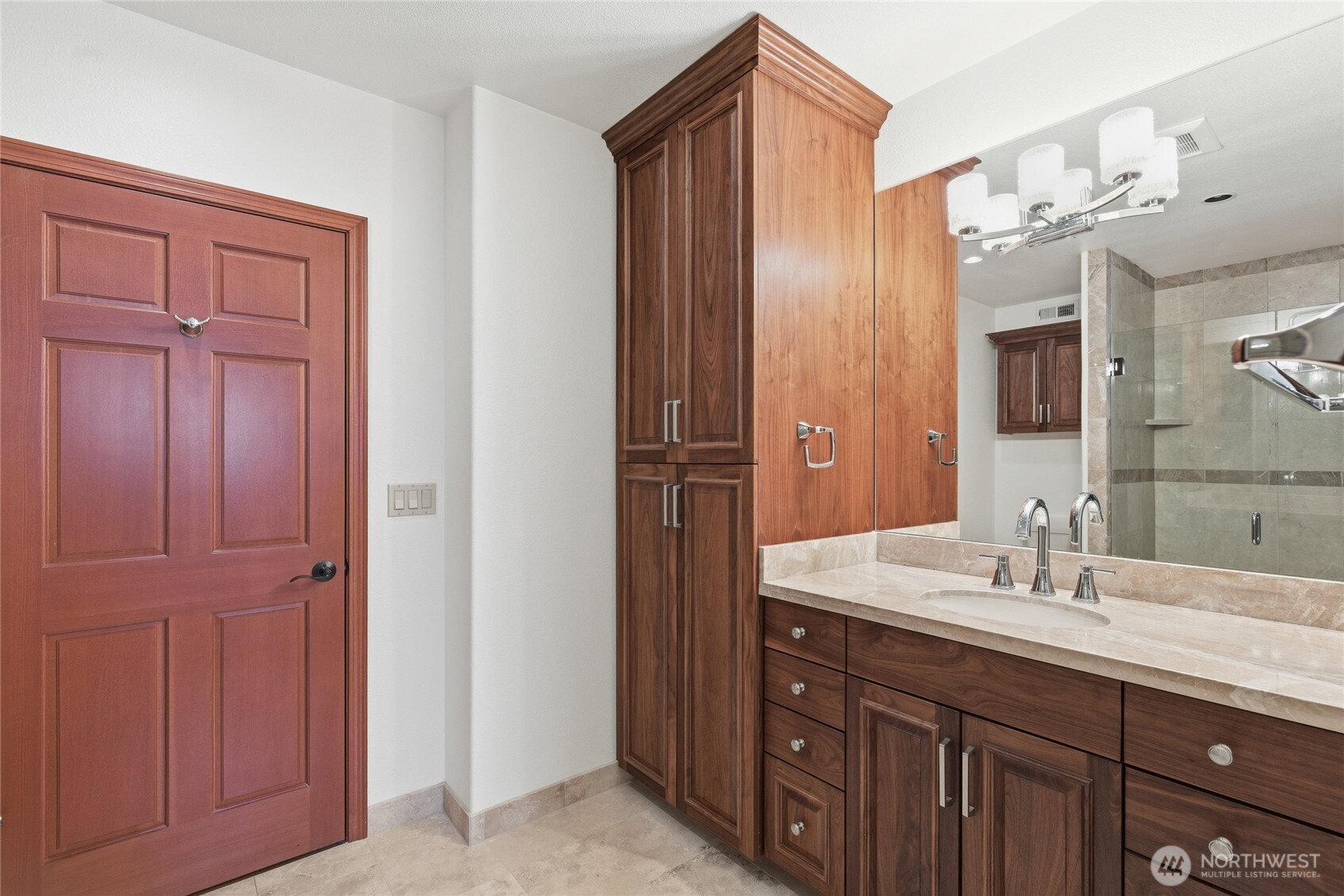 220 Southwest 292nd Street Federal Way, WA 98023 - Photo 36 of 40 a bathroom with a double vanity sink and mirror