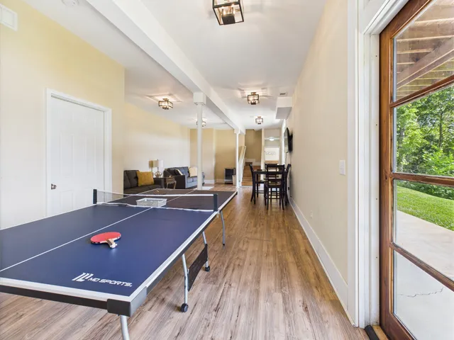 a living room with furniture