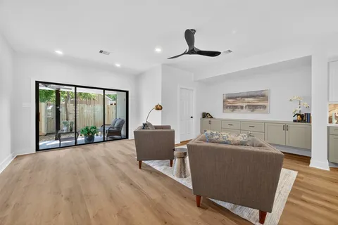 a outdoor living space with furniture and garden view
