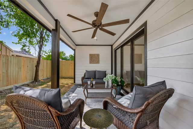 a outdoor living space with furniture and garden view