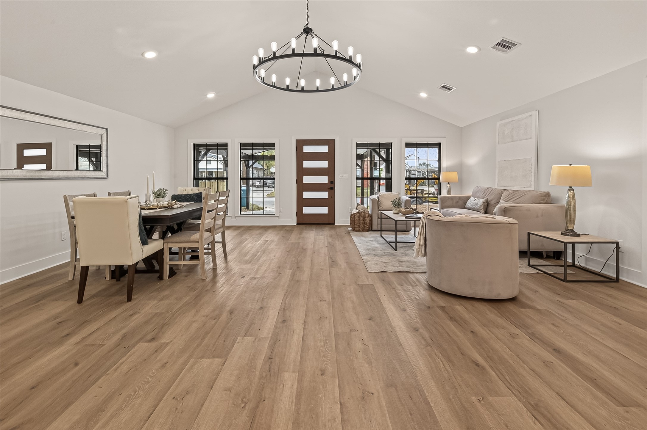 906 Eleanor Street Houston, TX 77009 - Photo 8 of 36 a living room with furniture and a wooden floor