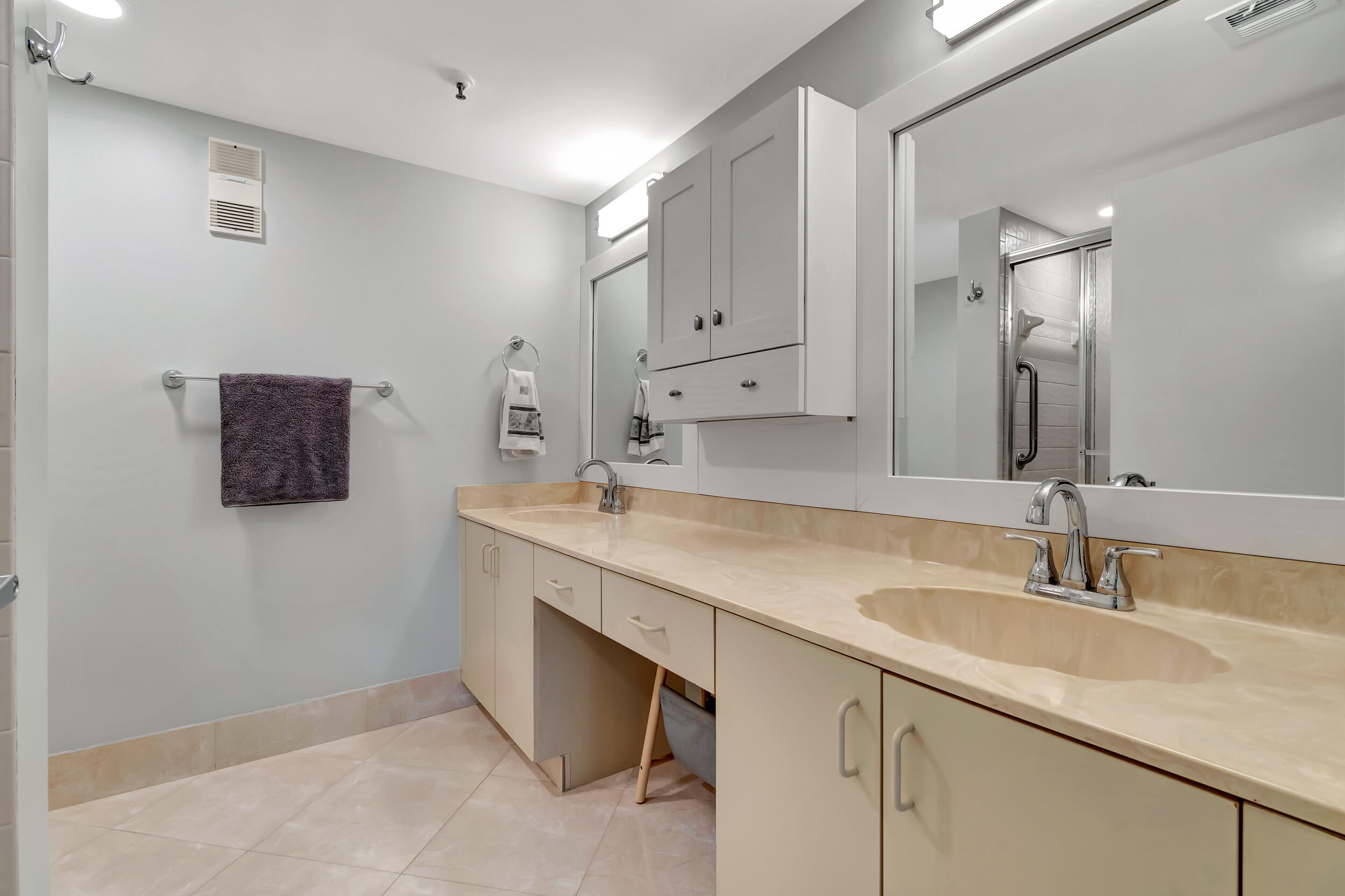6269 Pointe Regal Circle, Unit 102 Delray Beach, FL 33484 - Photo 24 of 51 a bathroom with a sink and a mirror