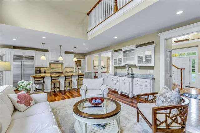 a living room with furniture and a couch