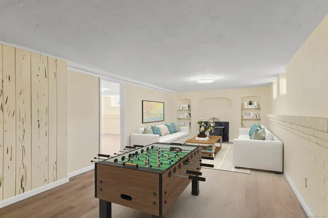 a living room with furniture