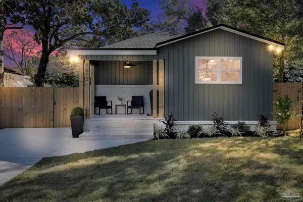 a house view with a outdoor space