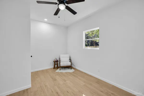 a room with a workspace