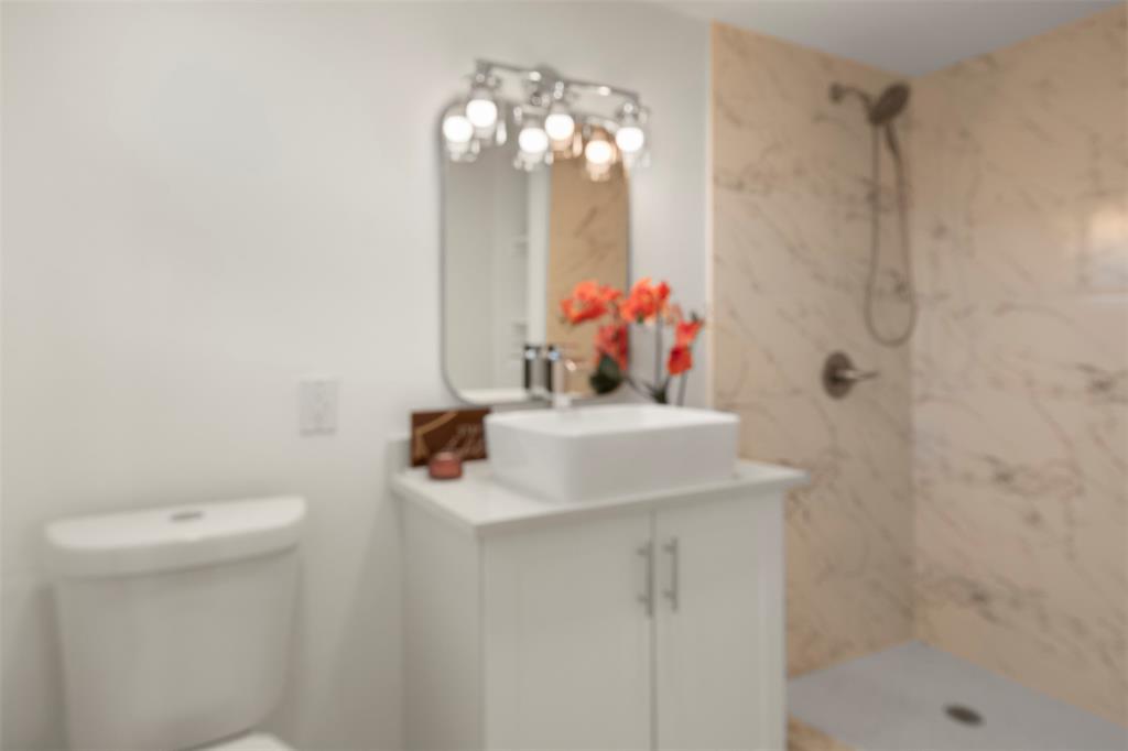 3718 West Rochelle Road Irving, TX 75062 - Photo 13 of 29 a bathroom with a sink toilet and shower