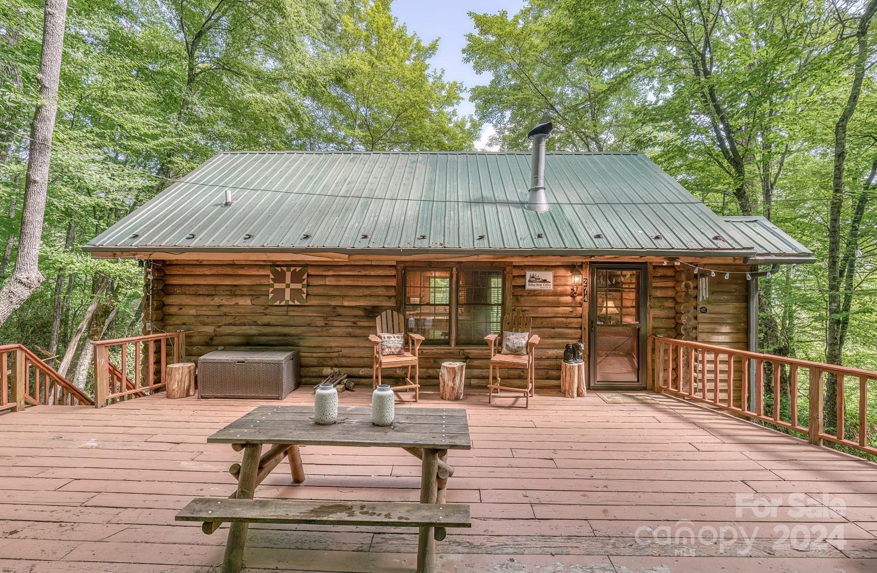 274 Hemlock Road Banner Elk, NC 28604 - Photo 2 of 46 a view of house with wooden floor and outdoor seating