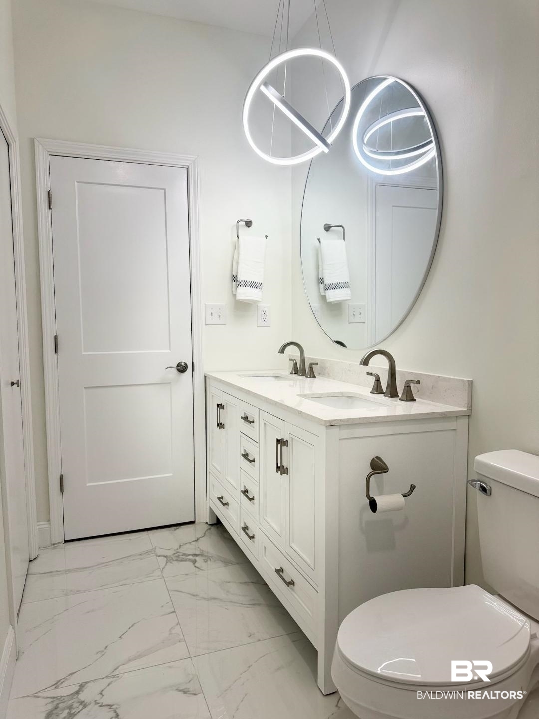 2663 Demetropolis Road Mobile, AL 36693 - Photo 21 of 26 Bathroom with marble finish floors and double vanity