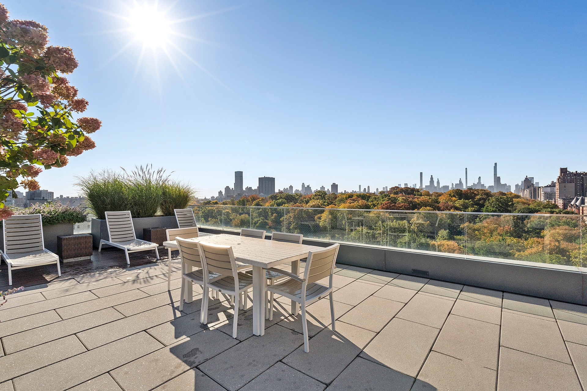 285 West 110th Street, Unit 6B Manhattan, NY 10026 - Photo 22 of 25 a view of a terrace with furniture and city view