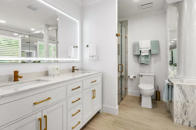 a view of a bathtub in a bathroom